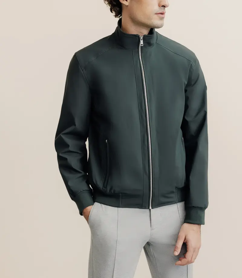 Blouson col montant kaki