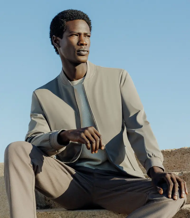 Blouson col teddy gris