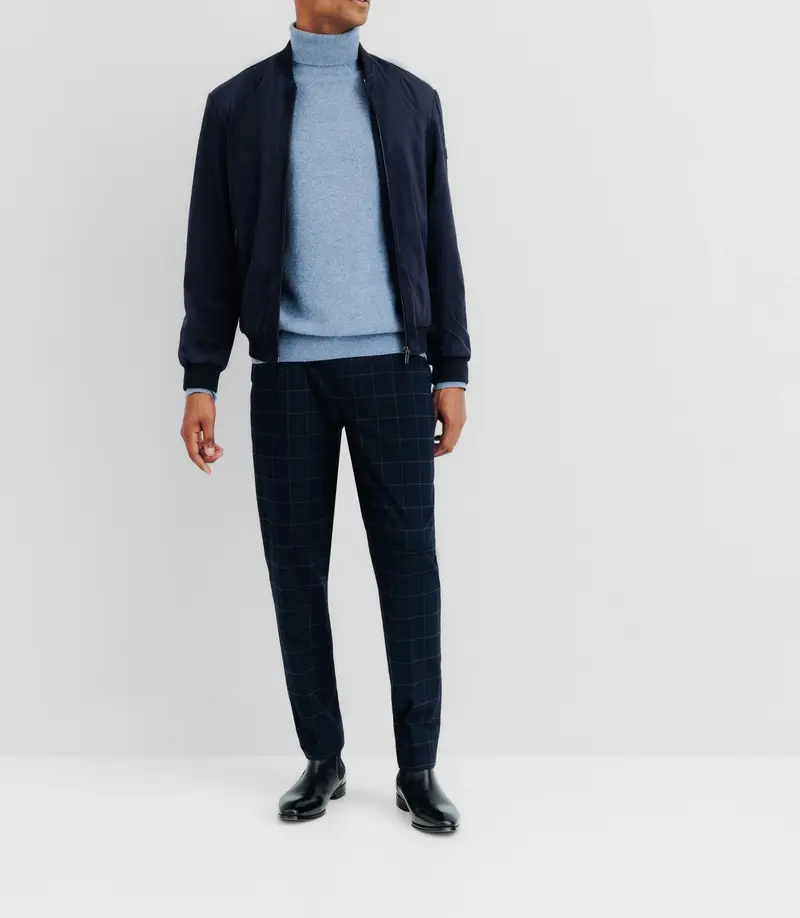 Blouson col teddy marine