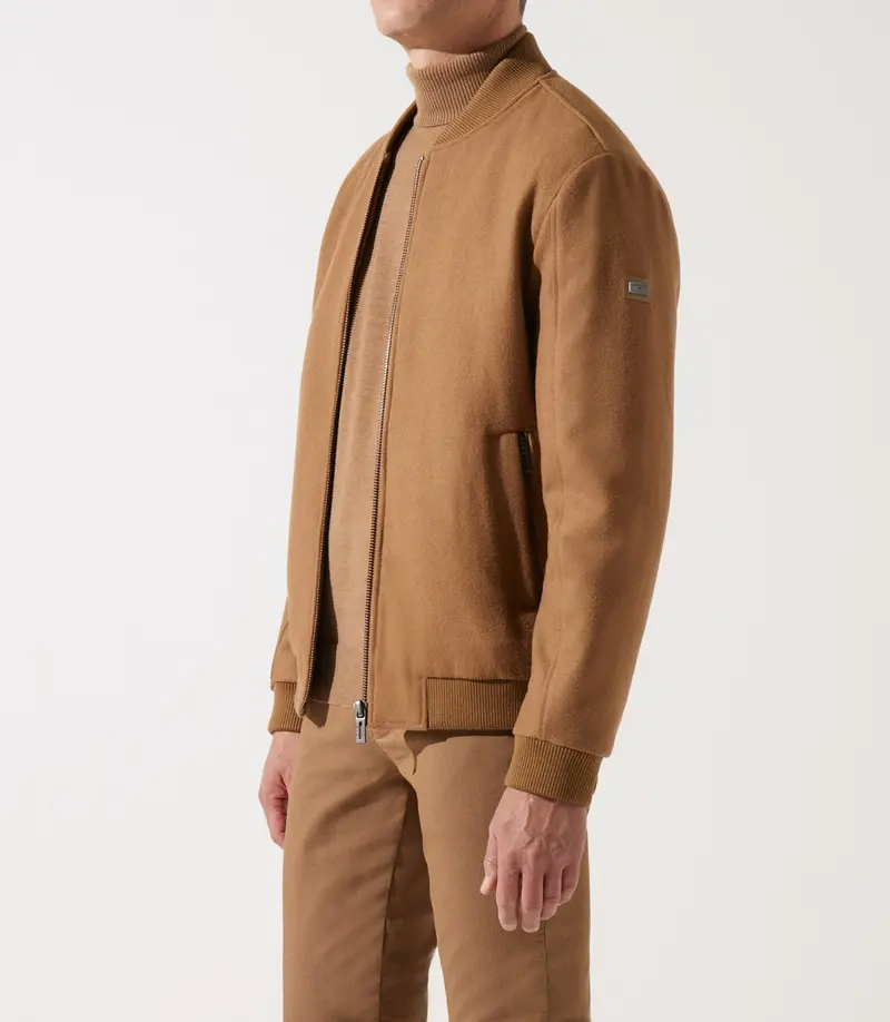 Blouson en laine teddy camel MOSCOU
