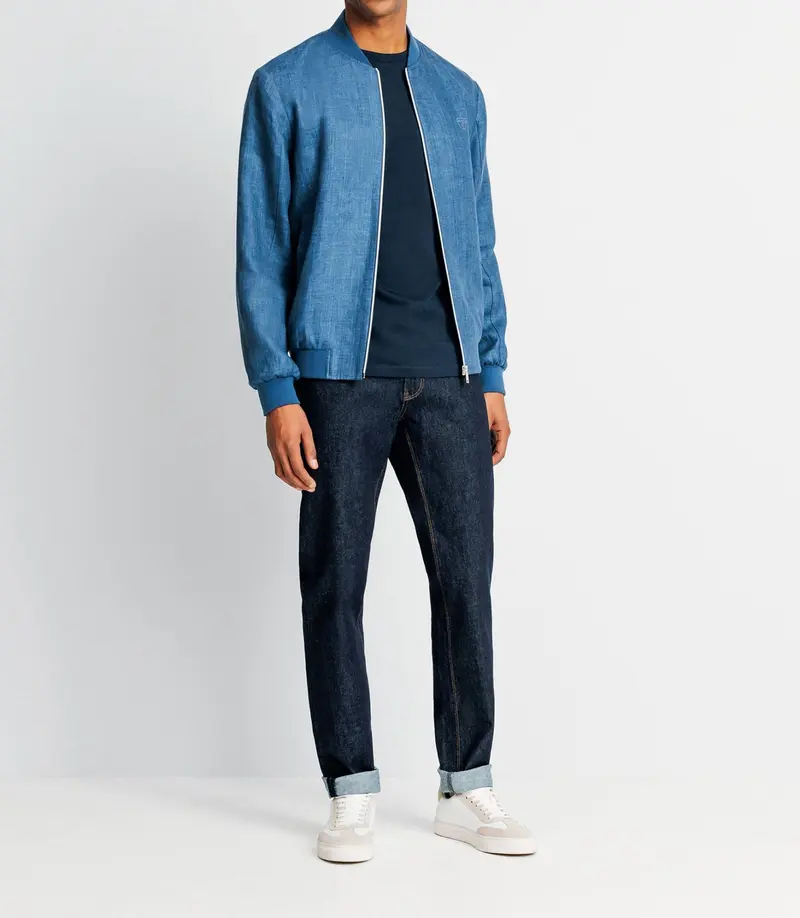 Blouson en lin indigo