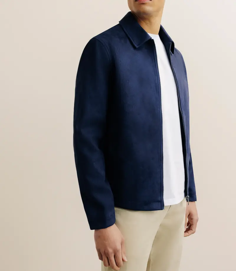 Blouson en suédine marine