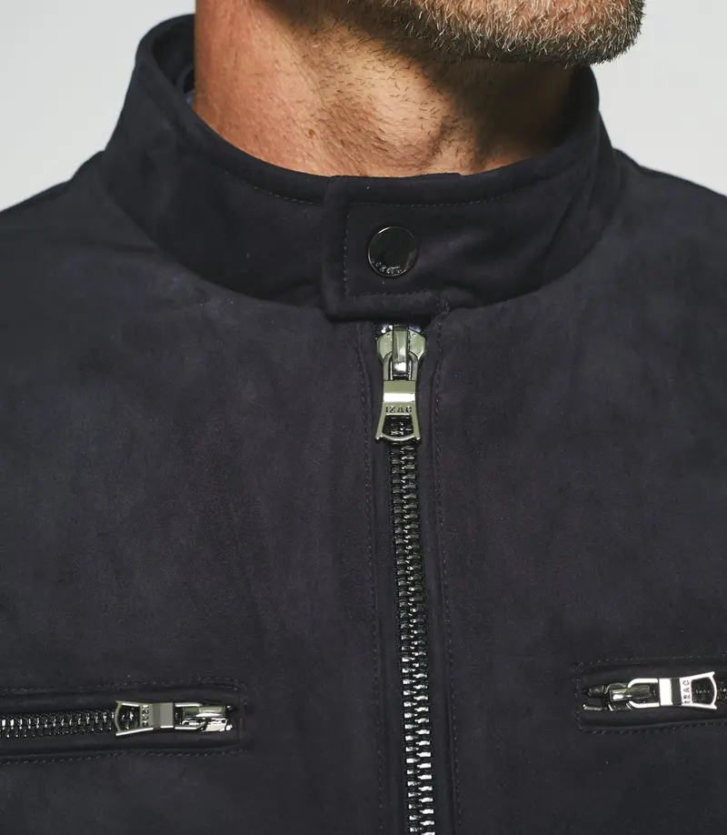 Blouson en suédine marine MALWEN