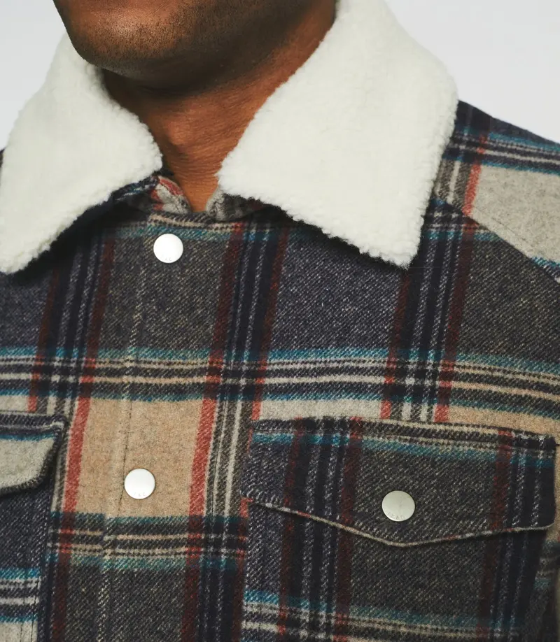Blouson matelassé à carreaux bleu gris MATISSEBIS