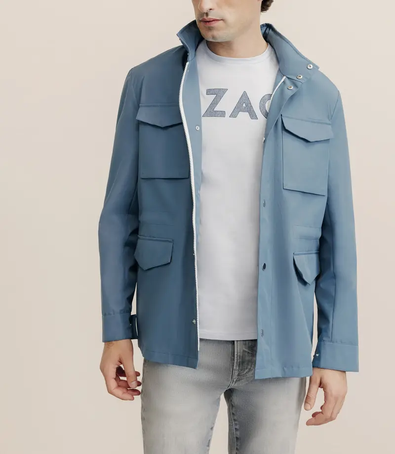 Blouson parka technique indigo