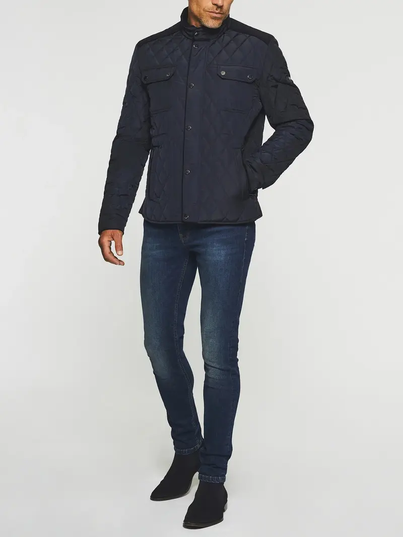 Blouson surchemise matelassé marine MACEO