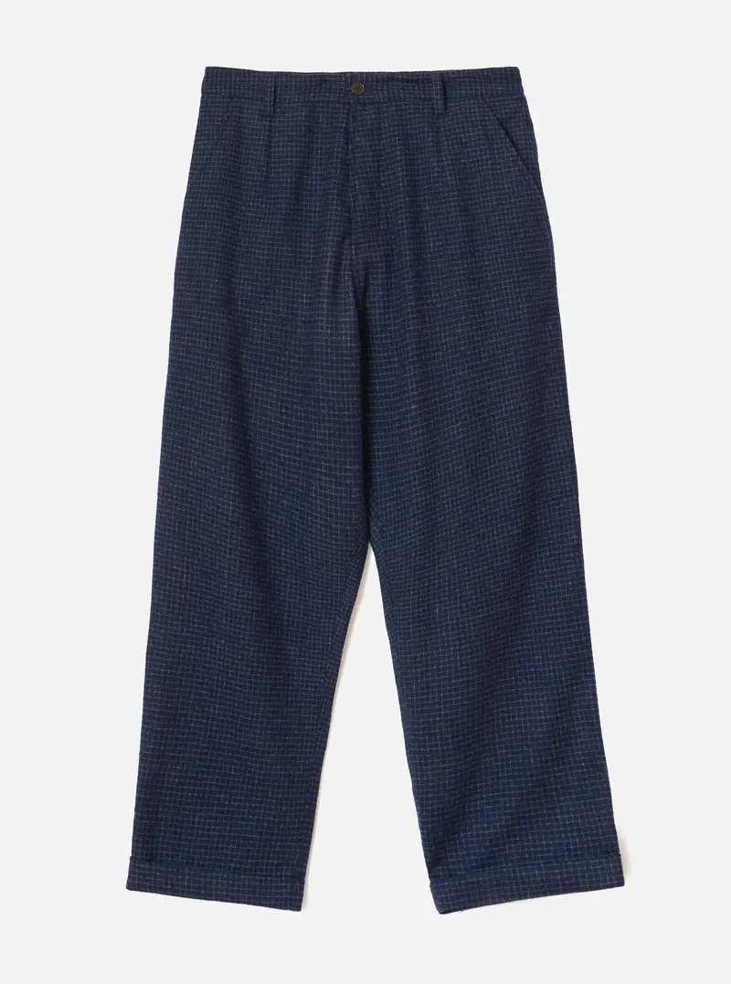Bobby Wool Mix Super Chino - Navy Check