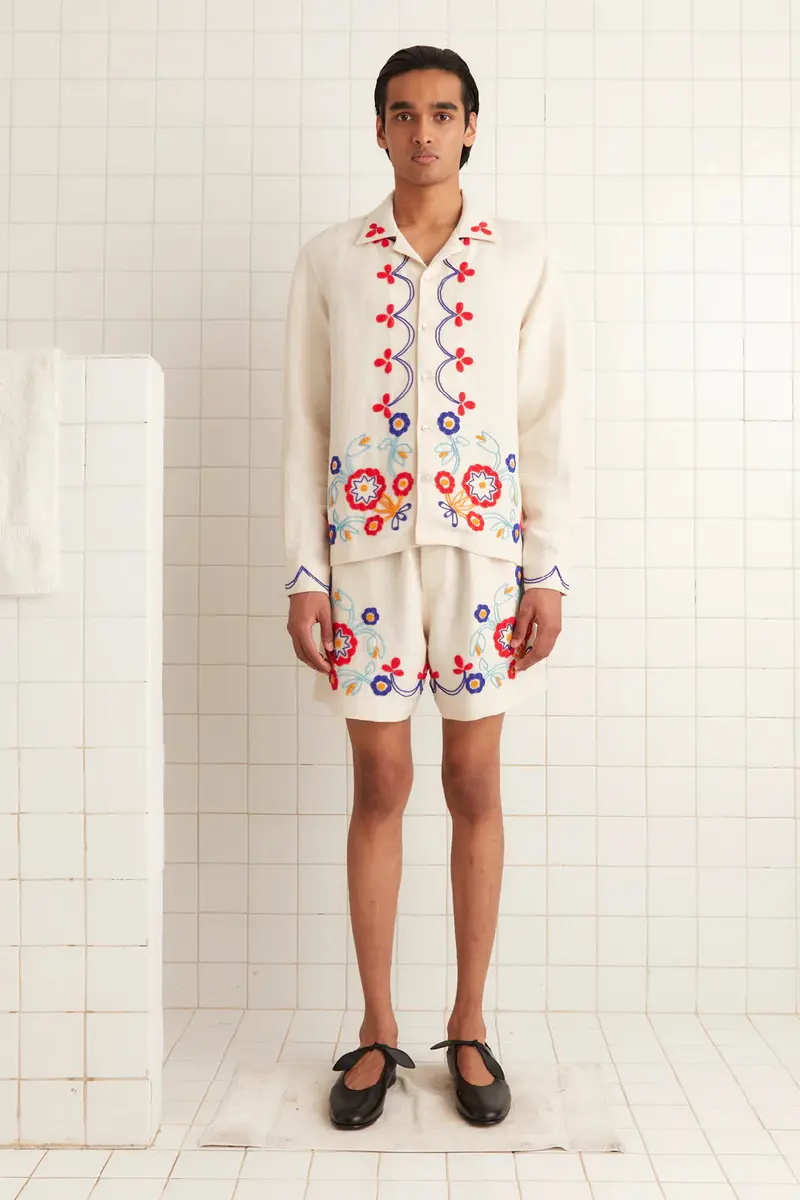 BODE Beaded Garden Party Shirt