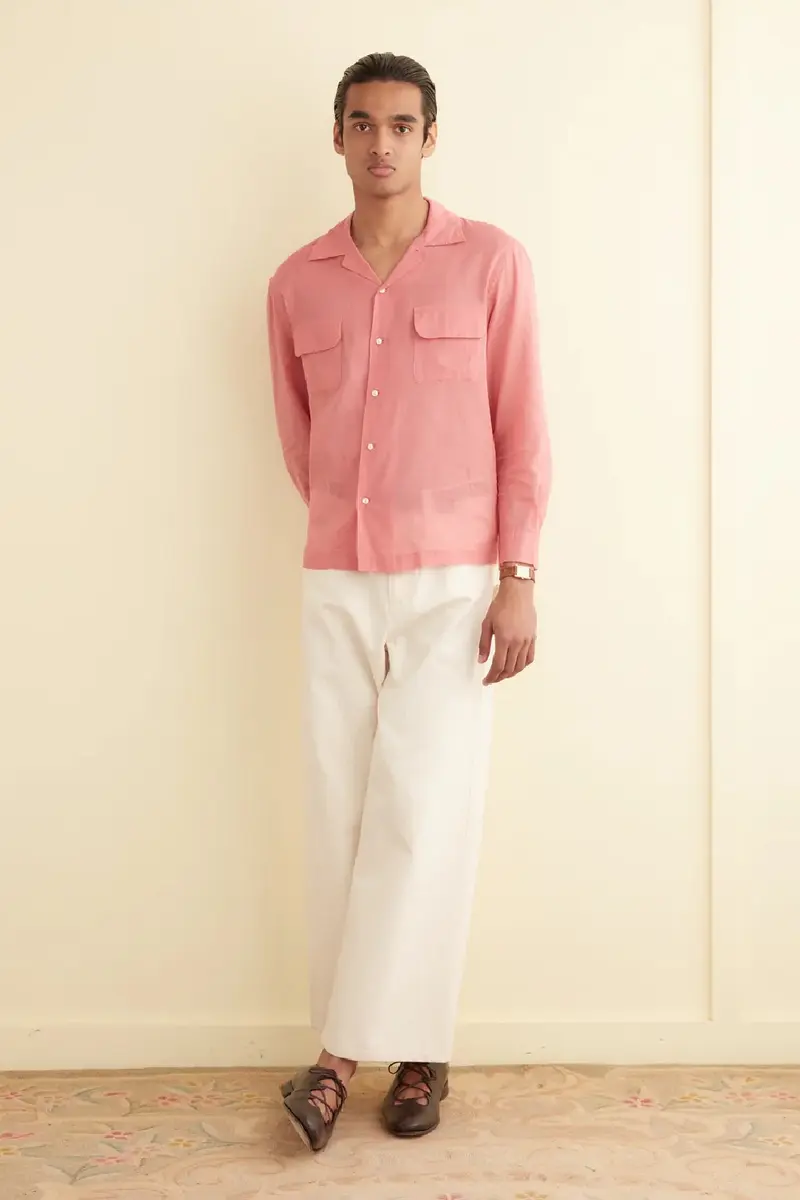 Bode Voile Havana Shirt Pink