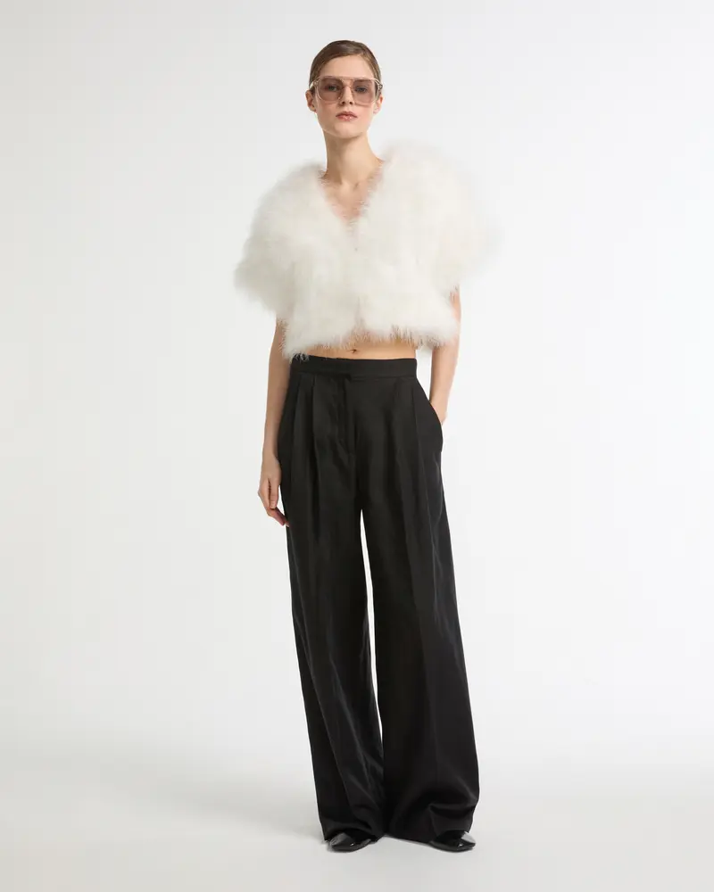 Boléro court en plumes