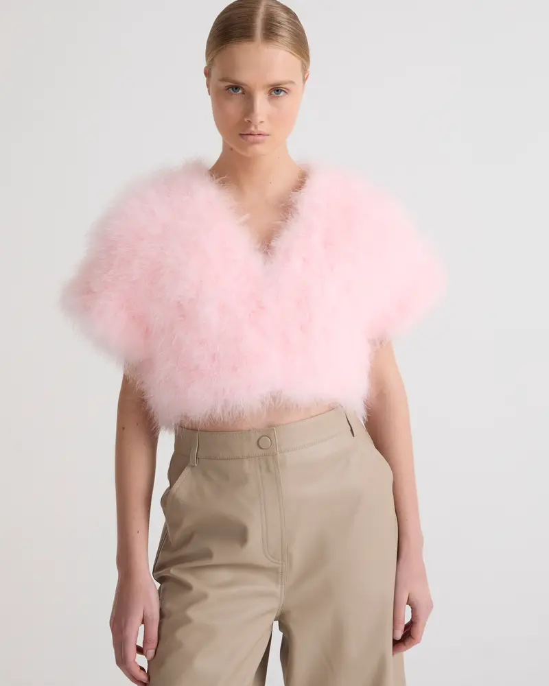 Boléro court en plumes