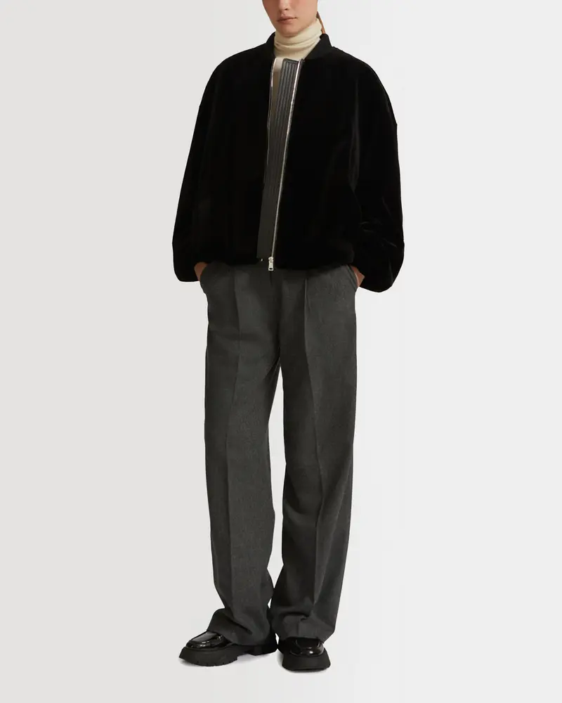 Bomber jacket in sheared mink