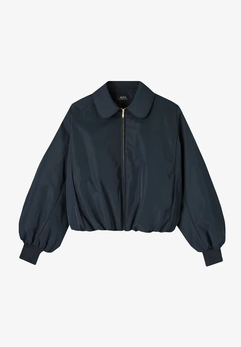 Bomberjacke aus marineblauem Taft
