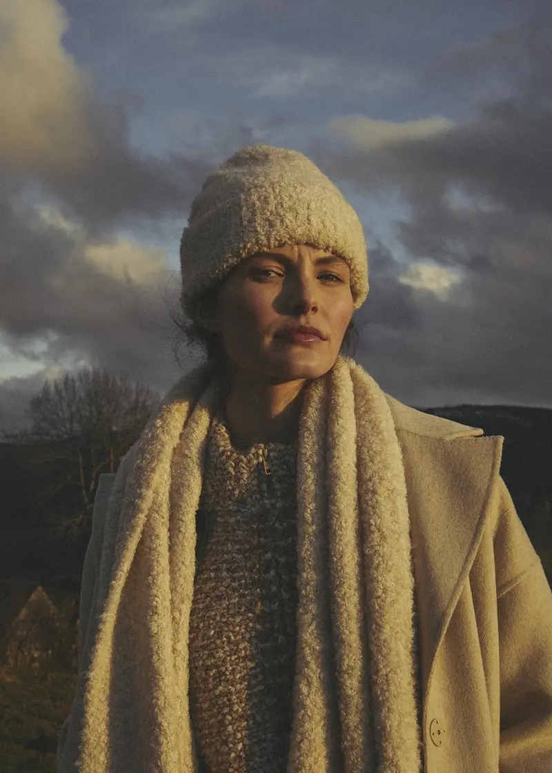 Bonnet blanc en maille mousseuse épaisse