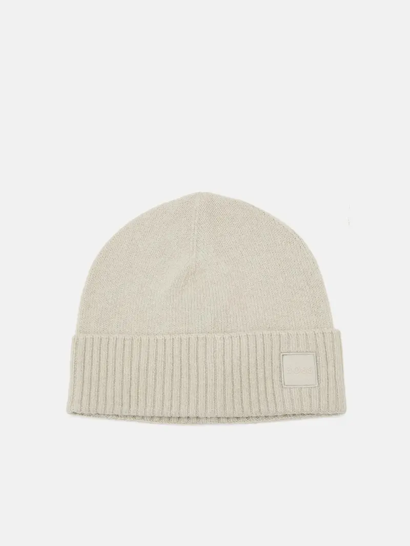 Bonnet BOSS beige en laine
