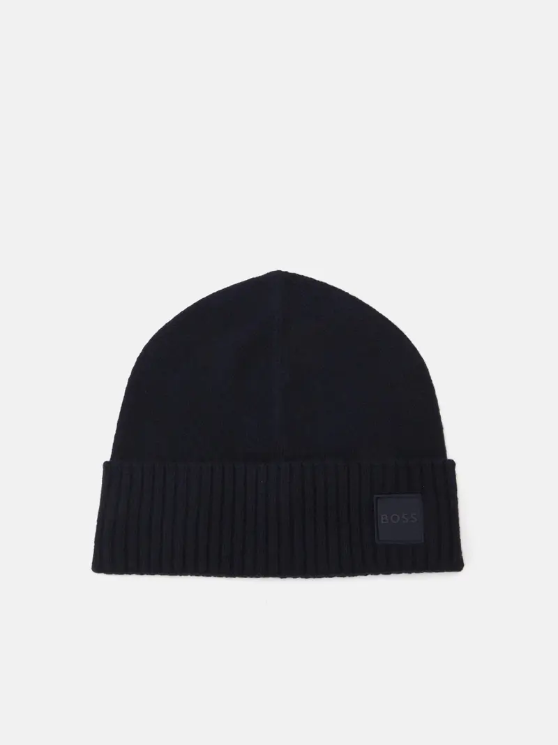 Bonnet BOSS marine en laine