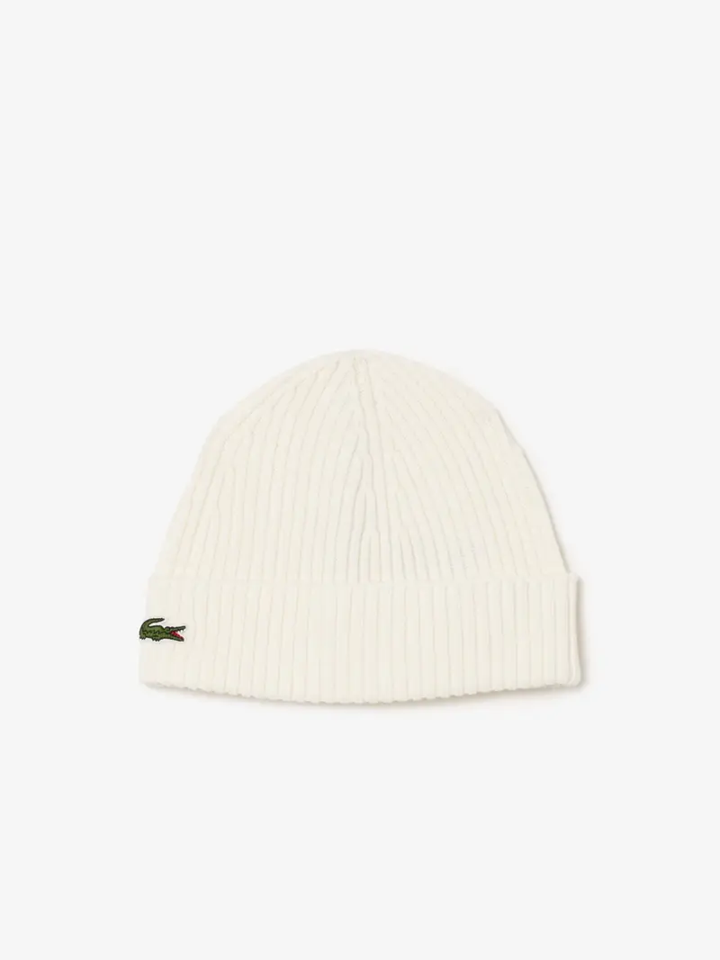 Bonnet Lacoste blanc en laine