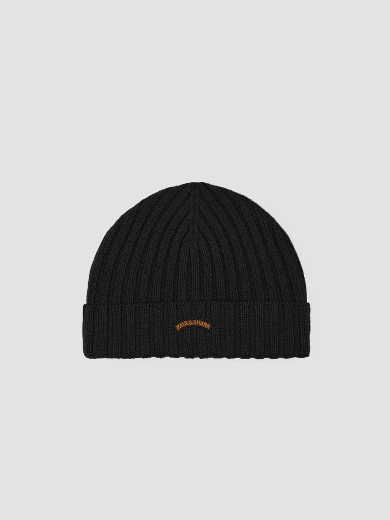 Bonnet Paul & Shark noir en laine