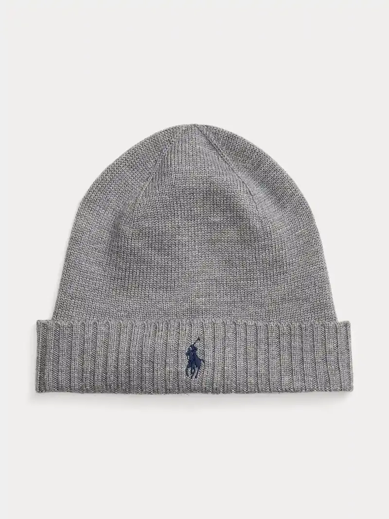 Bonnet Ralph Lauren gris en laine