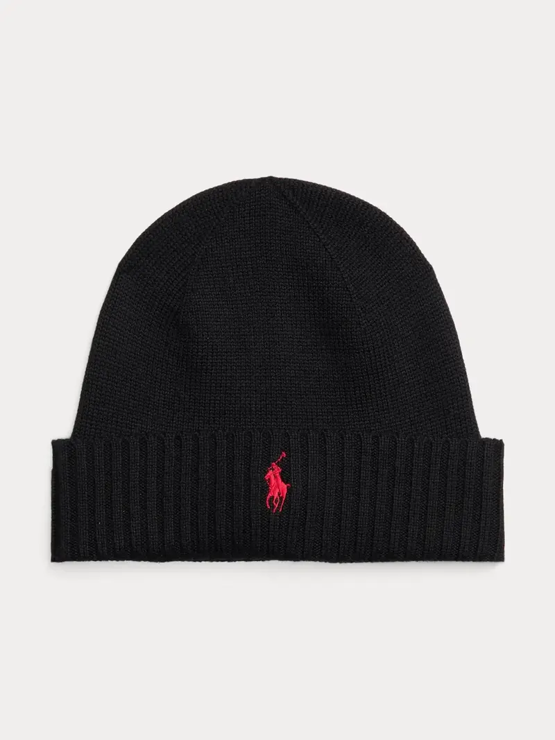 Bonnet Ralph Lauren noir en laine