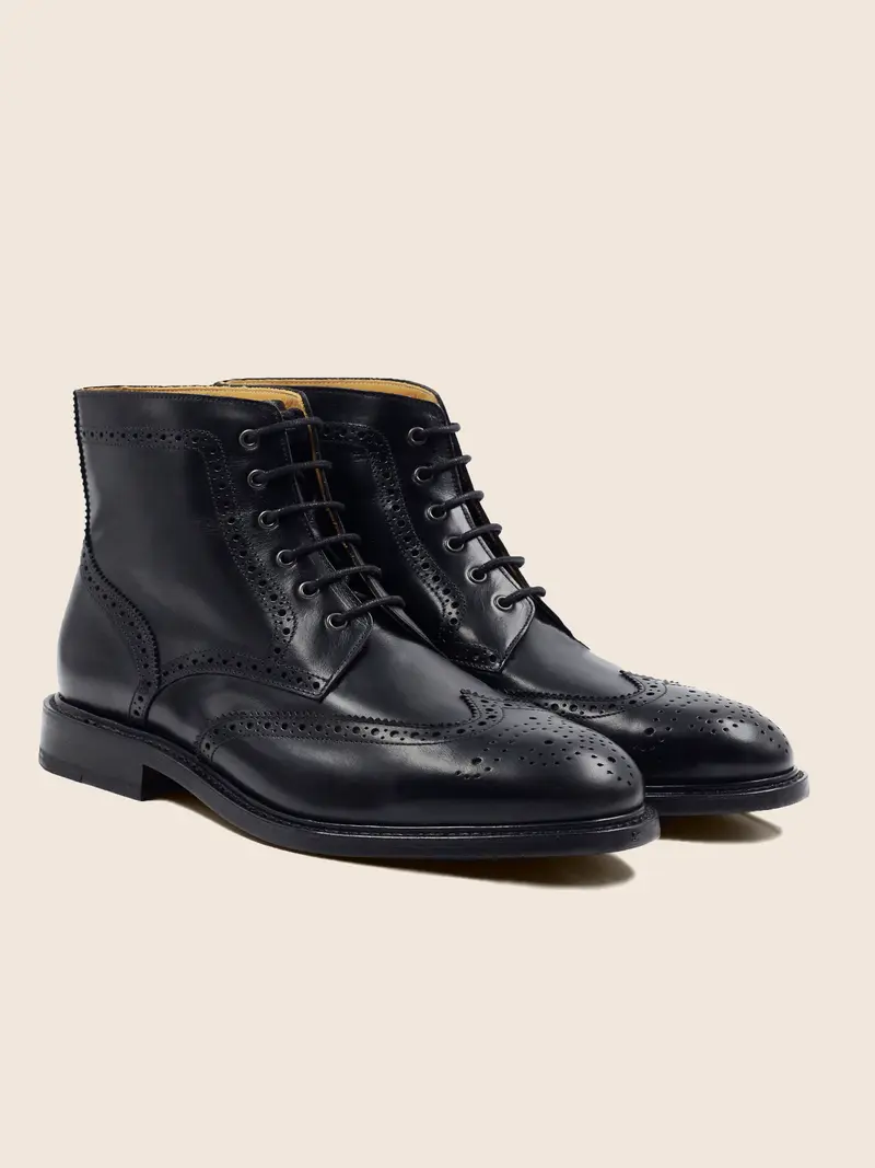 Boots cousu Goodyear cuir noir