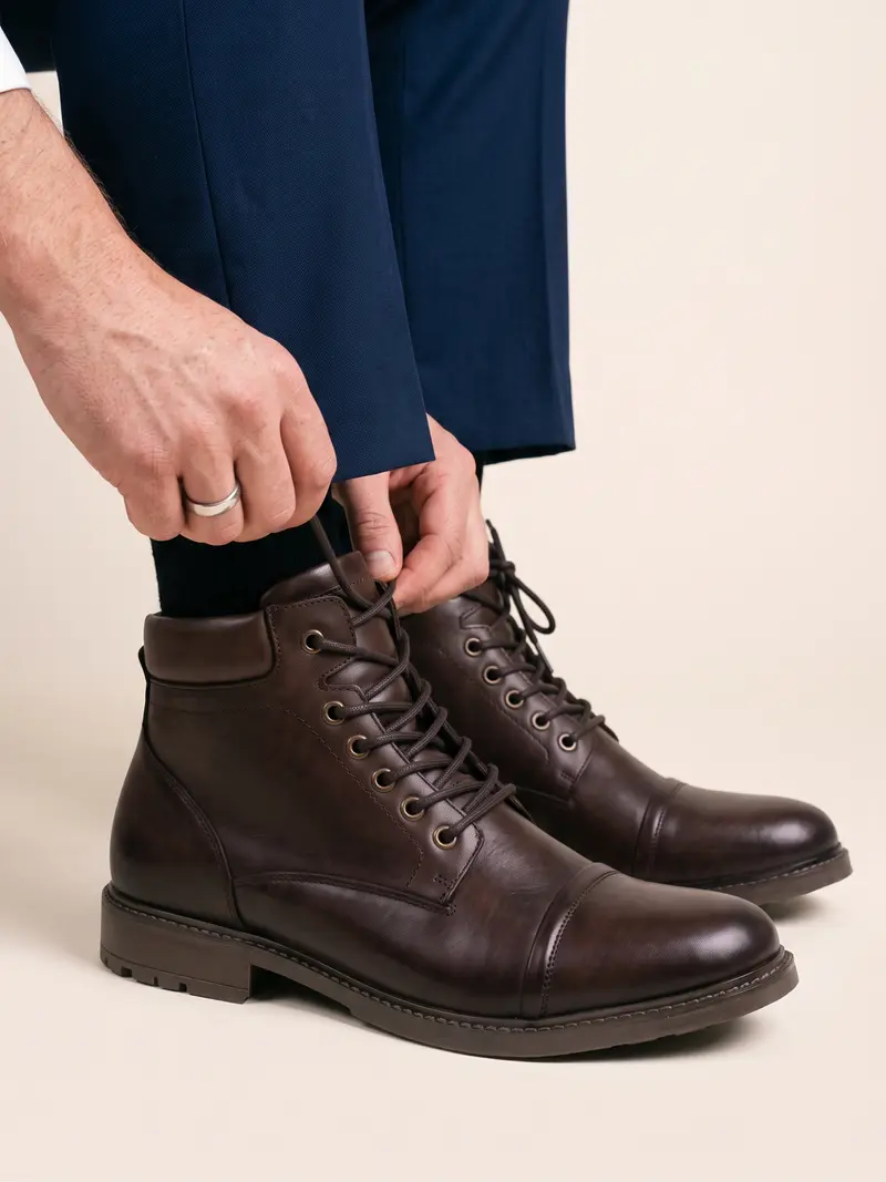 Boots rangers cuir marron