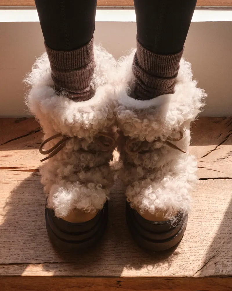 Bottes en peau lainée d'agneau Mérinos