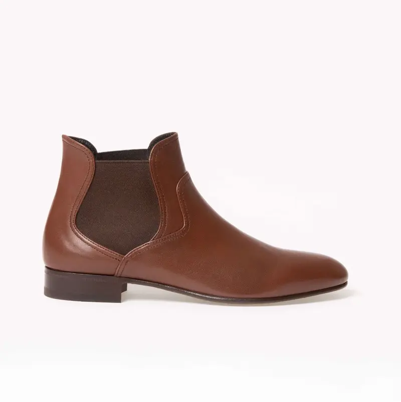 Bottine Arsène en cuir de veau lisse chocolat
