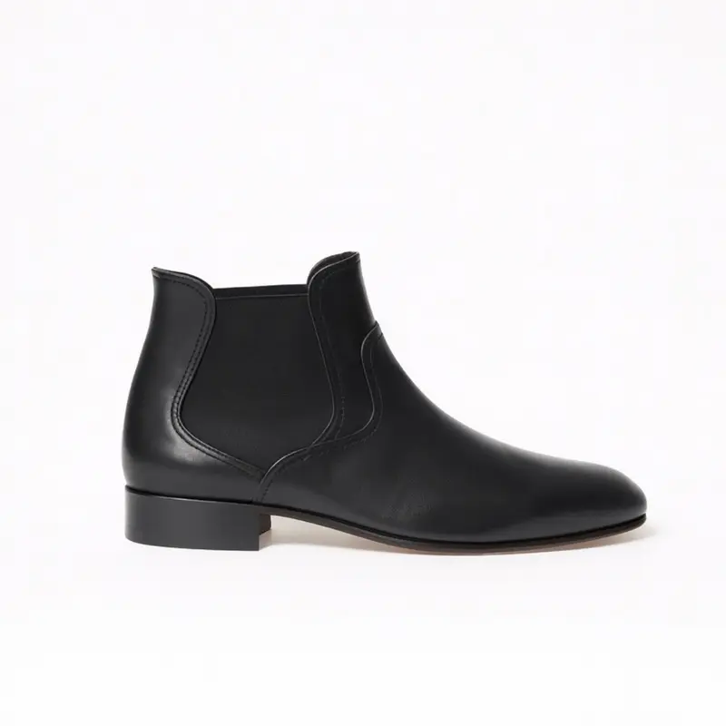 Bottine Arsène en cuir de veau lisse noir