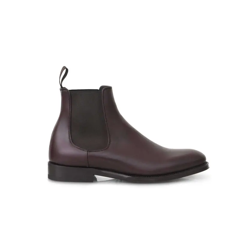 Bottine Jason en cuir de veau lisse bordeaux