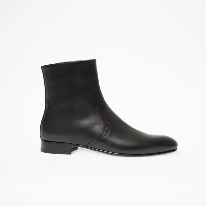 Bottine Jonathan en cuir de veau lisse noir