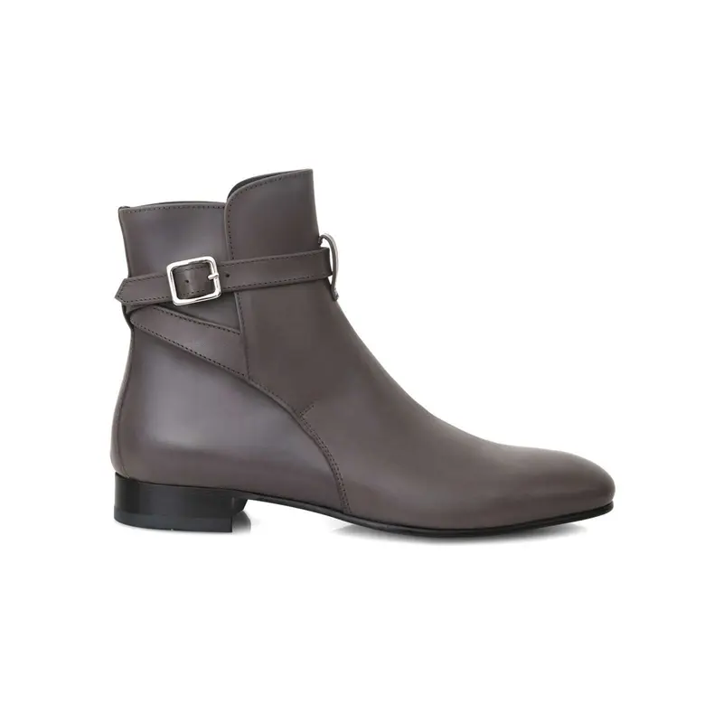 Bottine Kate en cuir de veau lisse gris