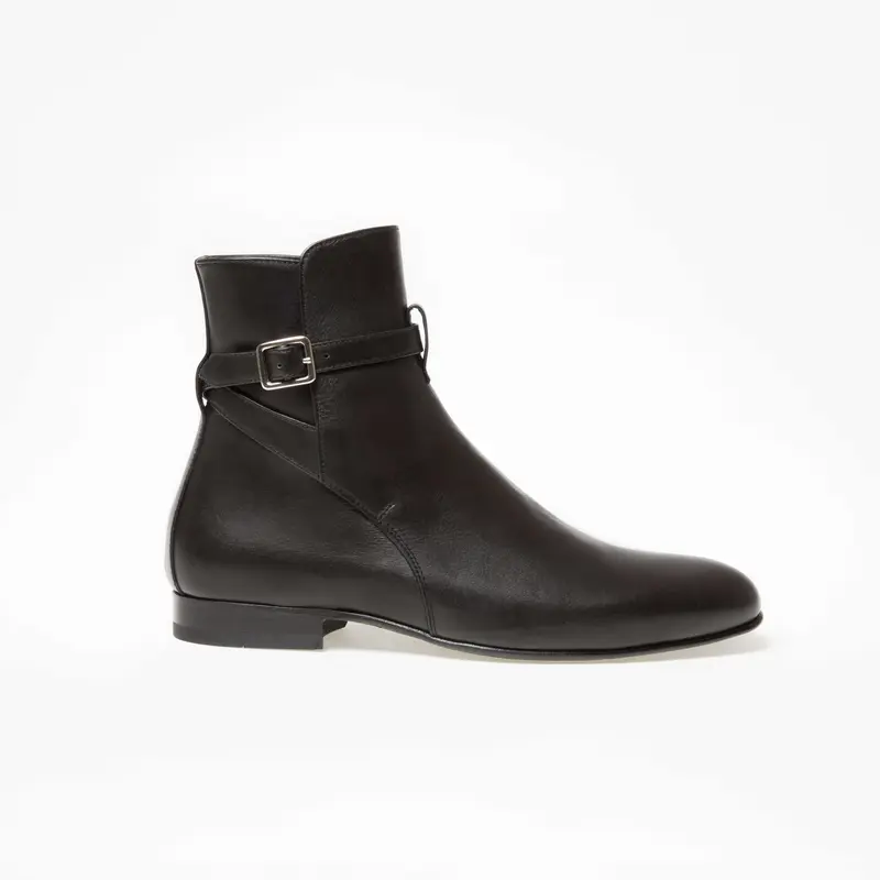 Bottine Kate en cuir de veau lisse noir