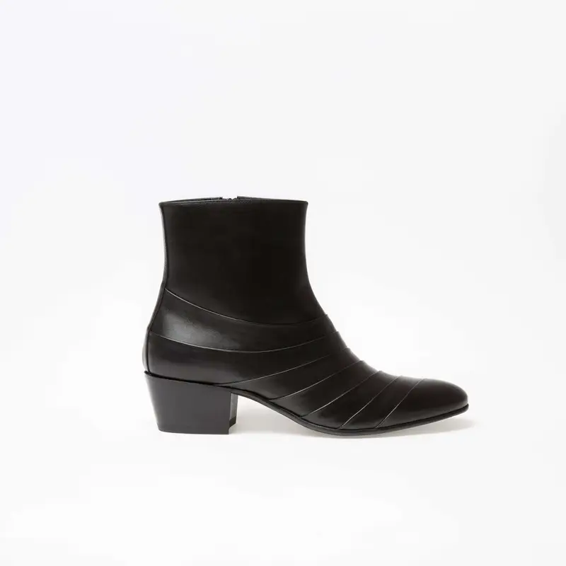 Bottine Lily en cuir de veau lisse noir