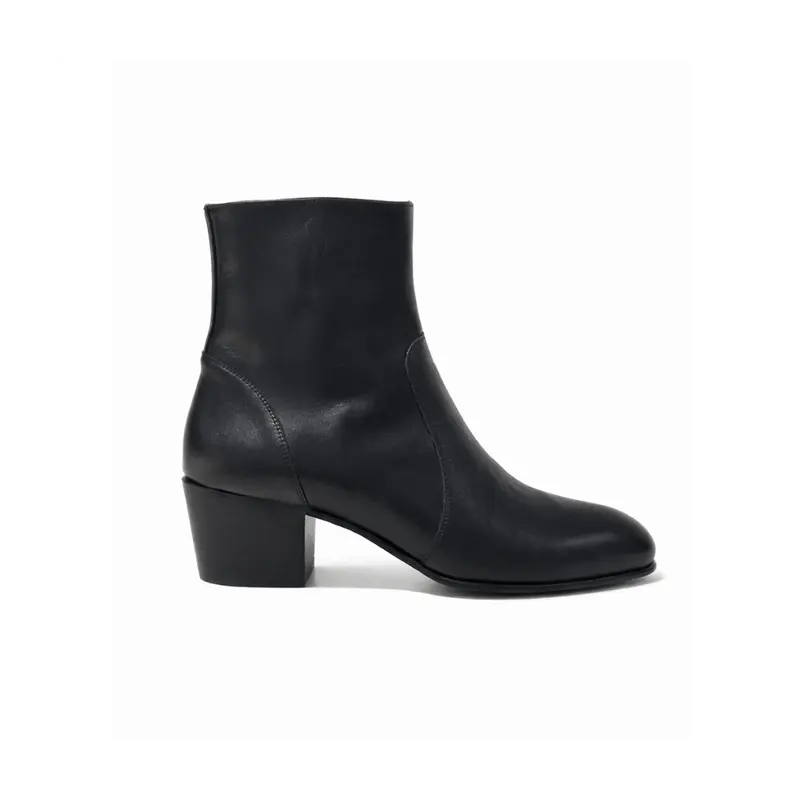 Bottine Maria en cuir de veau lisse noir