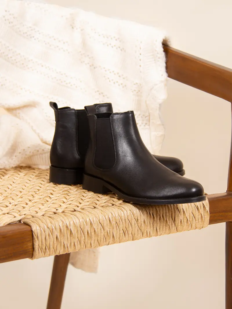 Bottines Chelsea cuir noir