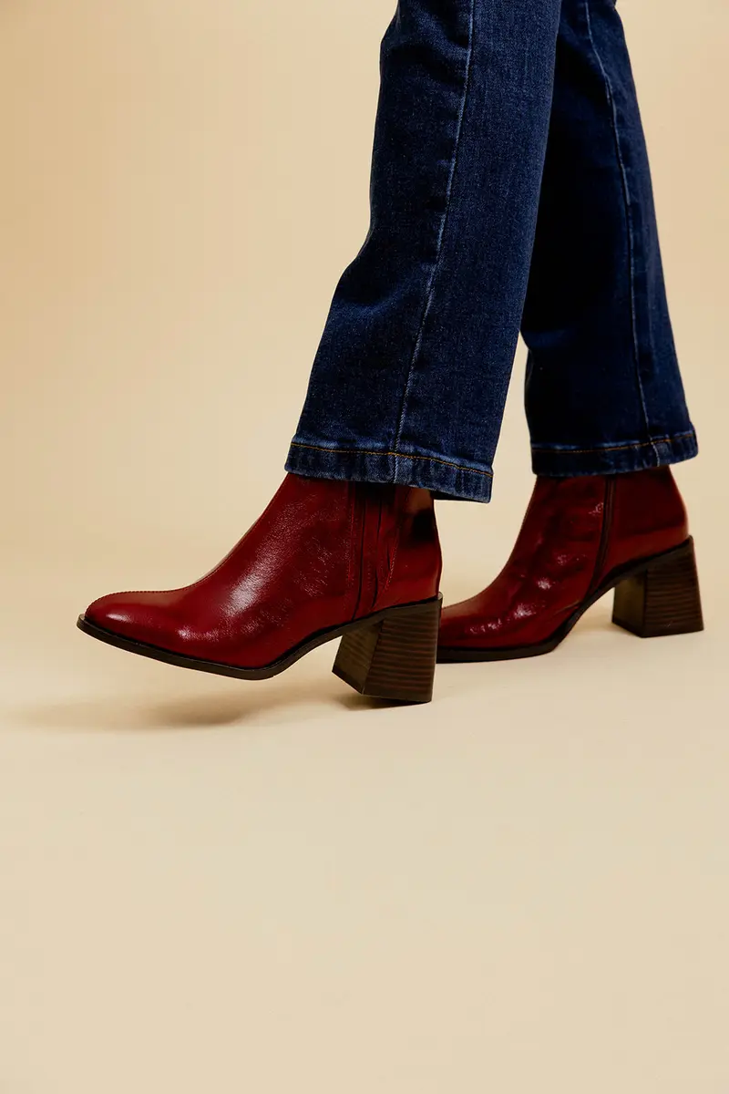 BOTTINES EVELYN - BORDEAUX