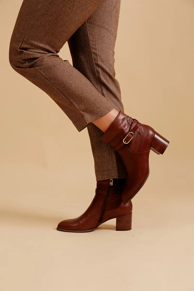 BOTTINES LINNEA - COGNAC