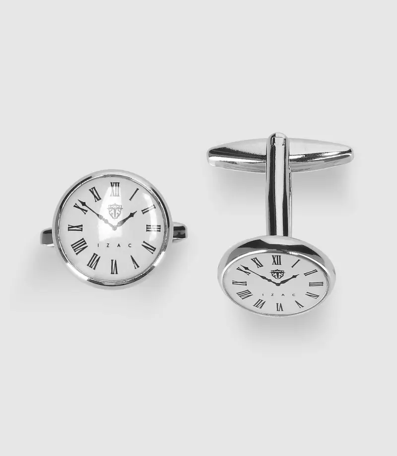 Boutons de manchette horloge en métal