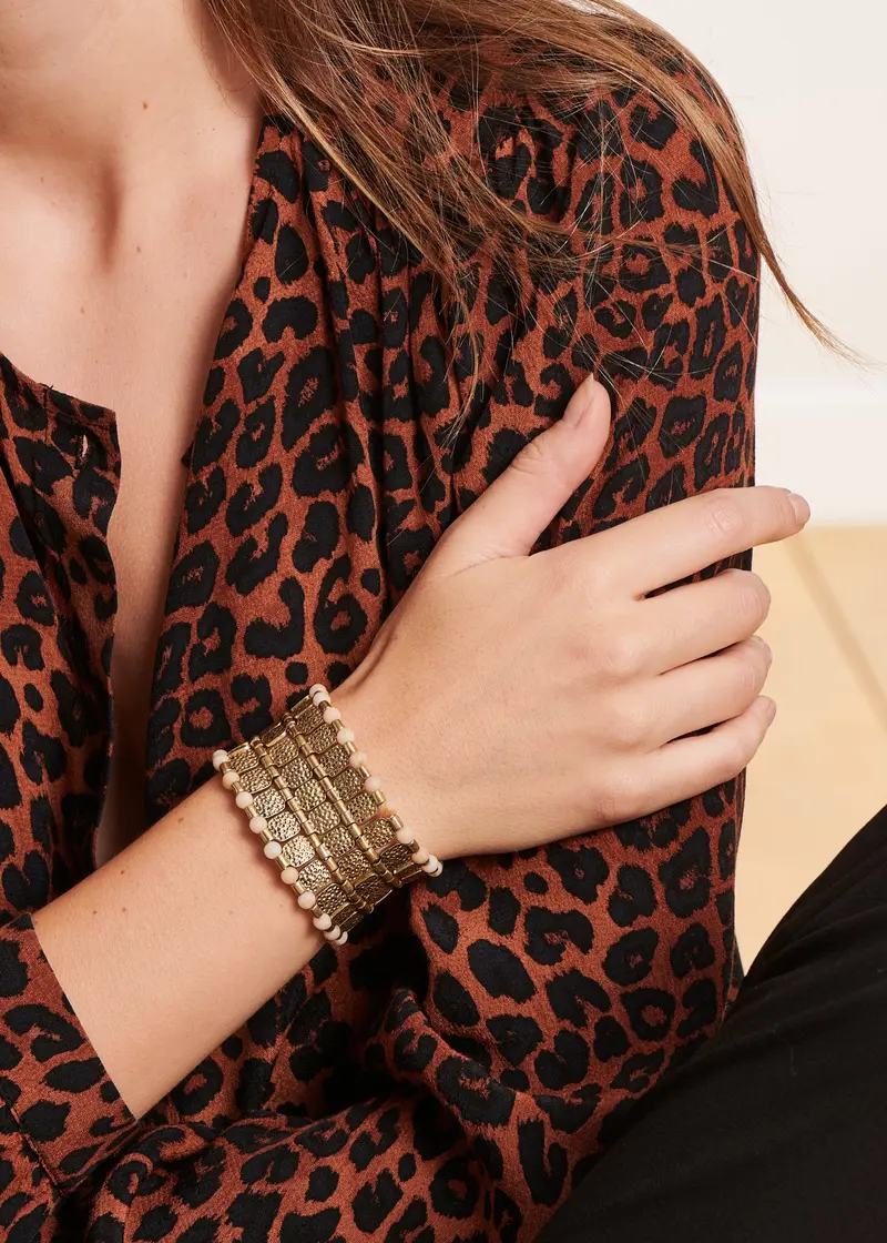 Bracelet manchette doré