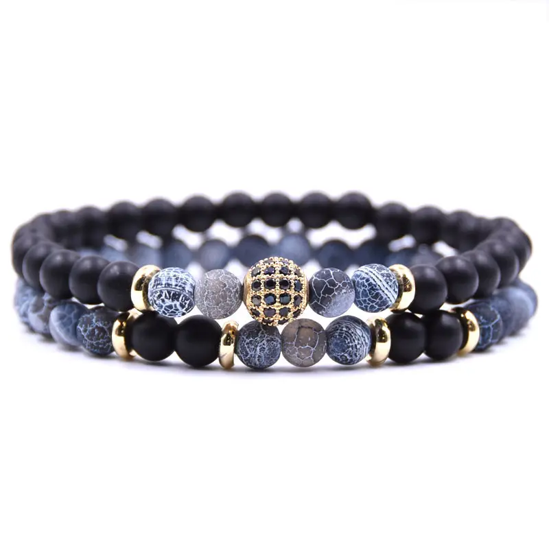 Bracelet Pierre Naturelle & Micro Zircon – Style Unisexe Géométrique | 8 Styles au Choix