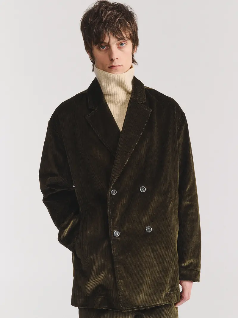 BRETT JACKET - H CORD - MOSS