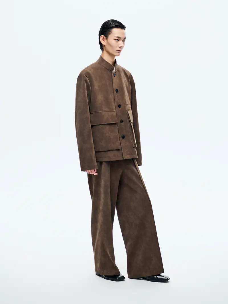 BROWN SUEDE FIELD JACKET