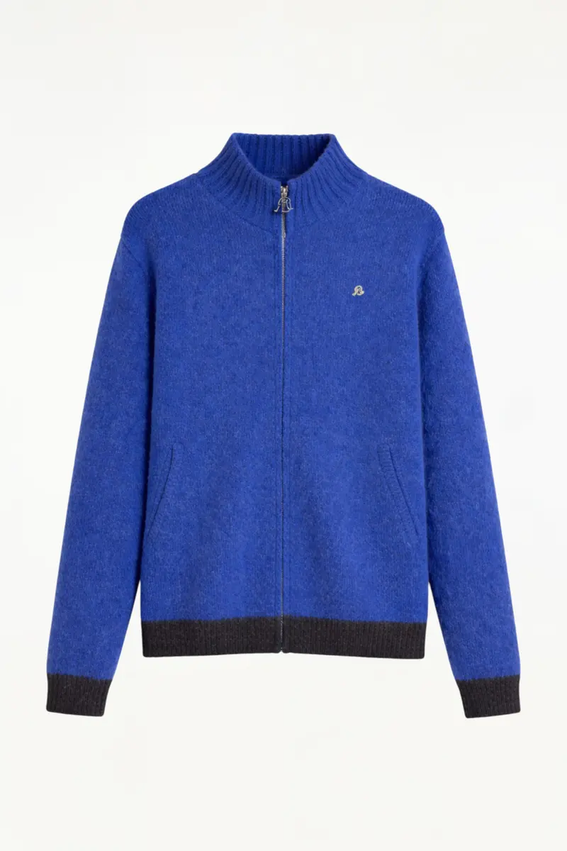 Brushed Wool Zipped Cardigan