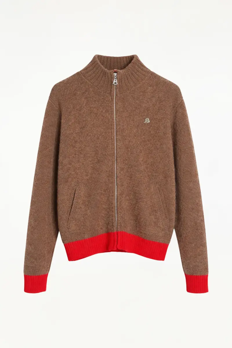 Brushed Wool Zipped Cardigan