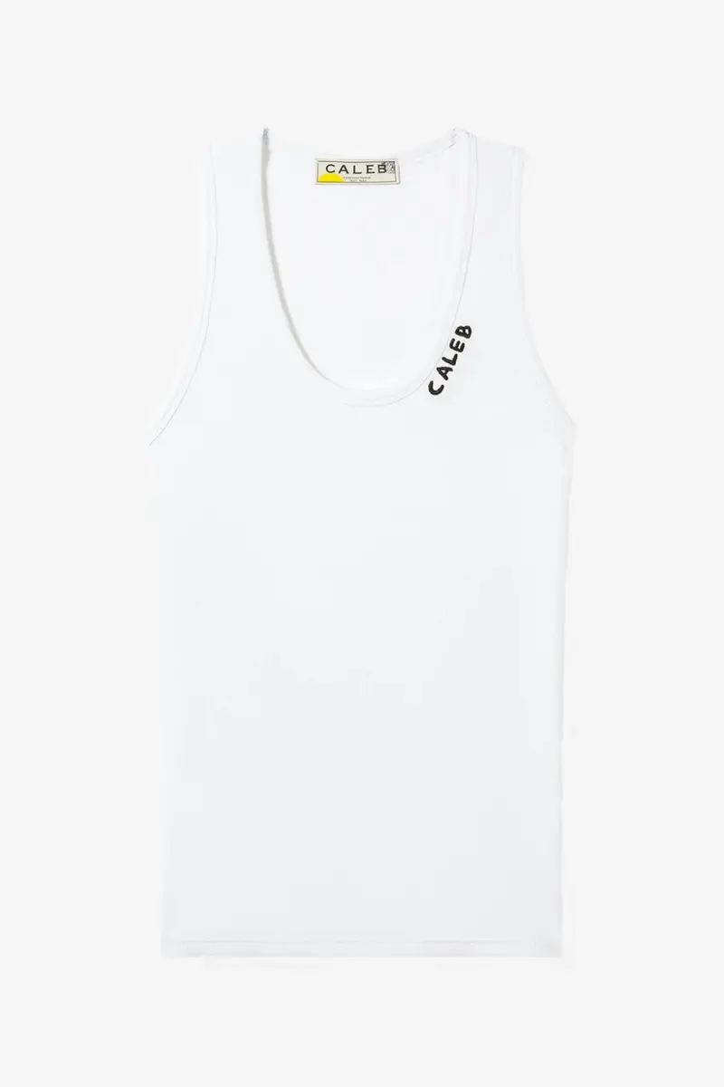 CALEB PARIS TANK TOP EMBROIDERY WHITE