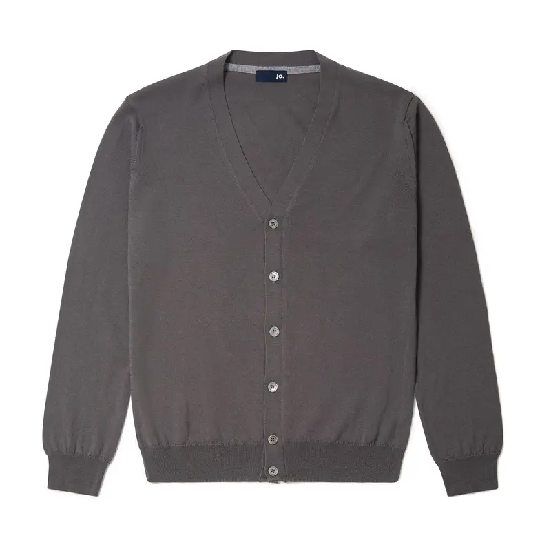 Cardigan en laine mérinos gris plomb