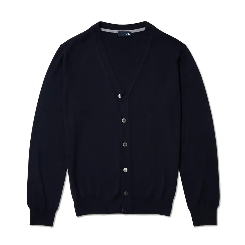 Cardigan en laine mérinos marine