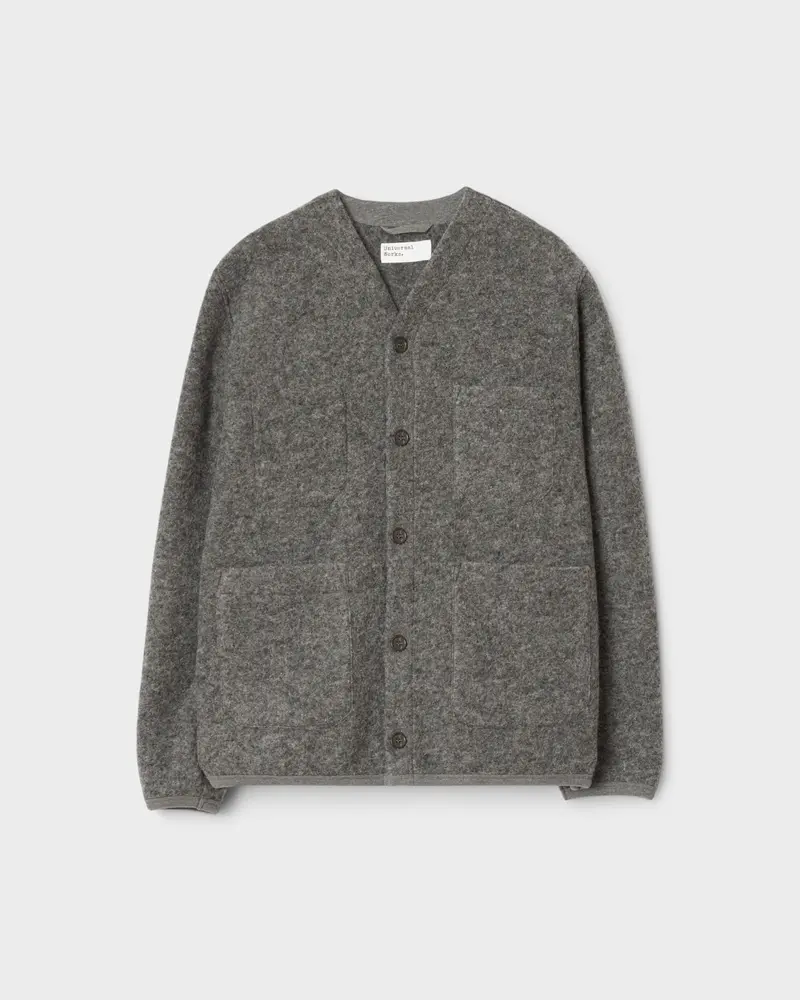 Cardigan Wool Fleece Grey Marl