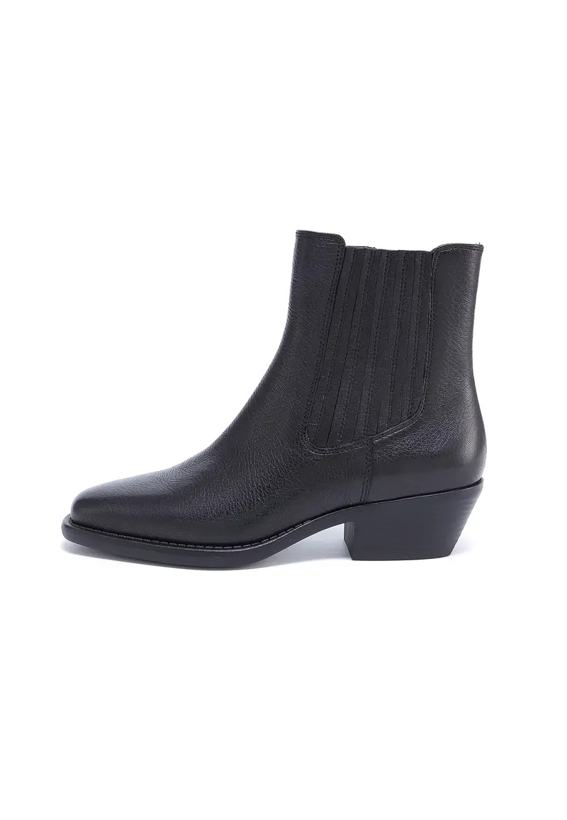 CARMEN - Bottines Chelsea en Cuir Lisse Noir